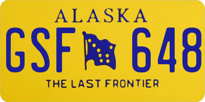 AK license plate GSF648