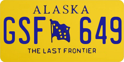AK license plate GSF649