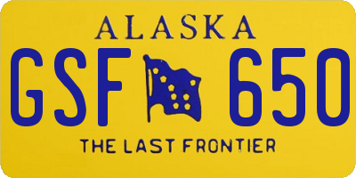 AK license plate GSF650