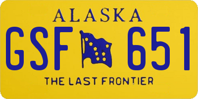 AK license plate GSF651
