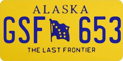 AK license plate GSF653