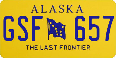 AK license plate GSF657