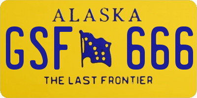 AK license plate GSF666