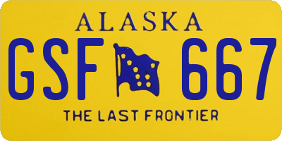 AK license plate GSF667