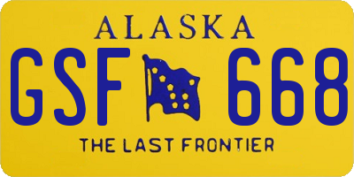 AK license plate GSF668