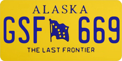 AK license plate GSF669