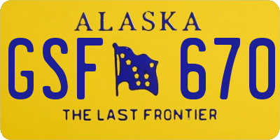AK license plate GSF670