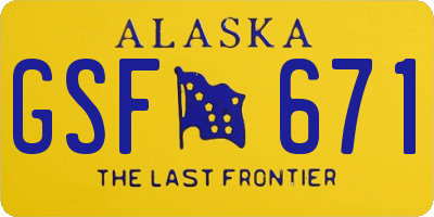 AK license plate GSF671