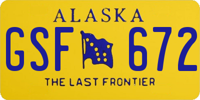 AK license plate GSF672