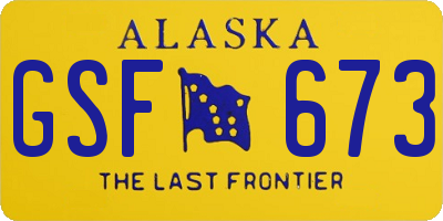 AK license plate GSF673