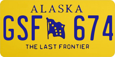 AK license plate GSF674