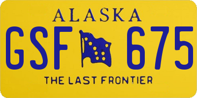 AK license plate GSF675