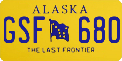 AK license plate GSF680