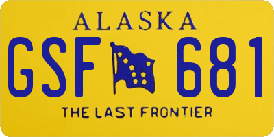 AK license plate GSF681