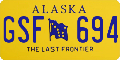 AK license plate GSF694