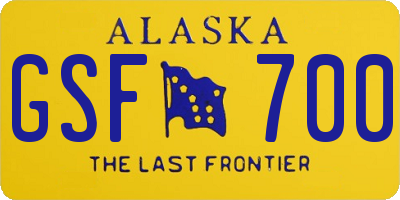 AK license plate GSF700