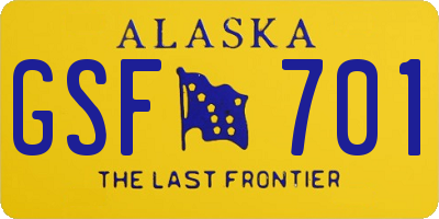 AK license plate GSF701