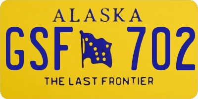 AK license plate GSF702