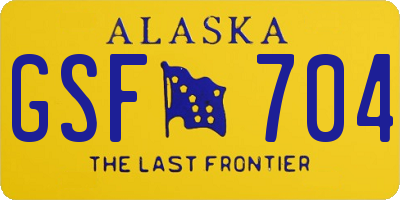 AK license plate GSF704