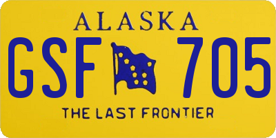 AK license plate GSF705