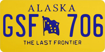 AK license plate GSF706