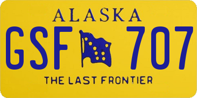 AK license plate GSF707