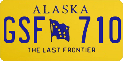 AK license plate GSF710