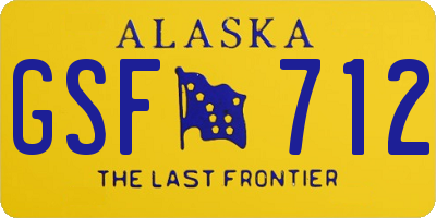 AK license plate GSF712
