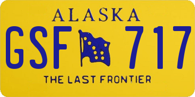 AK license plate GSF717