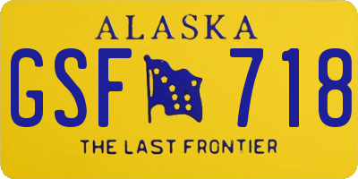 AK license plate GSF718