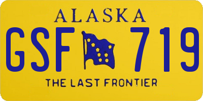 AK license plate GSF719