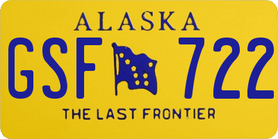 AK license plate GSF722