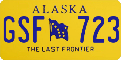 AK license plate GSF723