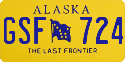 AK license plate GSF724