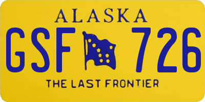 AK license plate GSF726