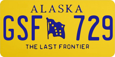 AK license plate GSF729