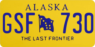 AK license plate GSF730