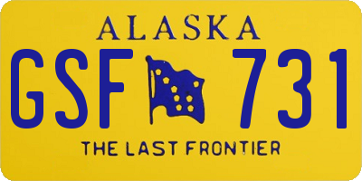 AK license plate GSF731