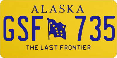 AK license plate GSF735