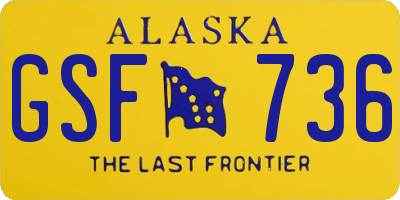 AK license plate GSF736