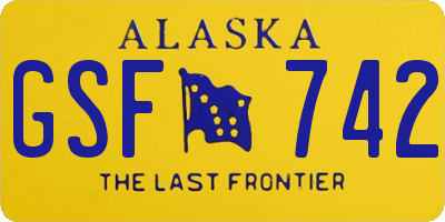 AK license plate GSF742