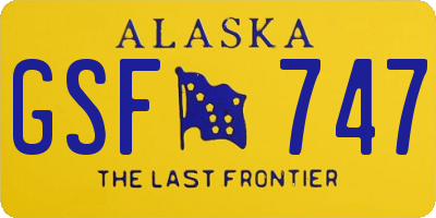 AK license plate GSF747