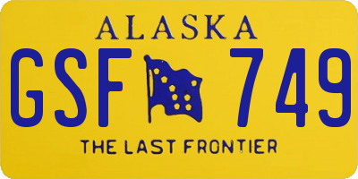 AK license plate GSF749