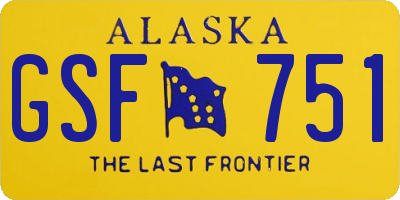 AK license plate GSF751