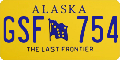 AK license plate GSF754