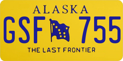 AK license plate GSF755