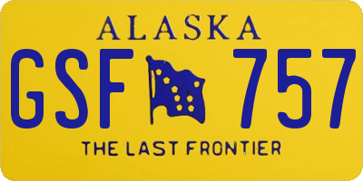AK license plate GSF757