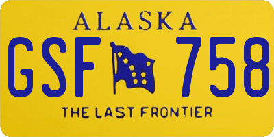 AK license plate GSF758