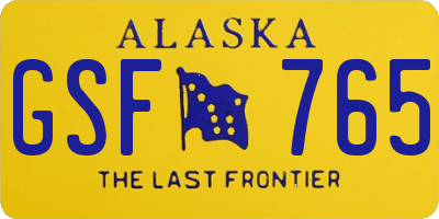 AK license plate GSF765