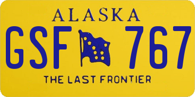 AK license plate GSF767